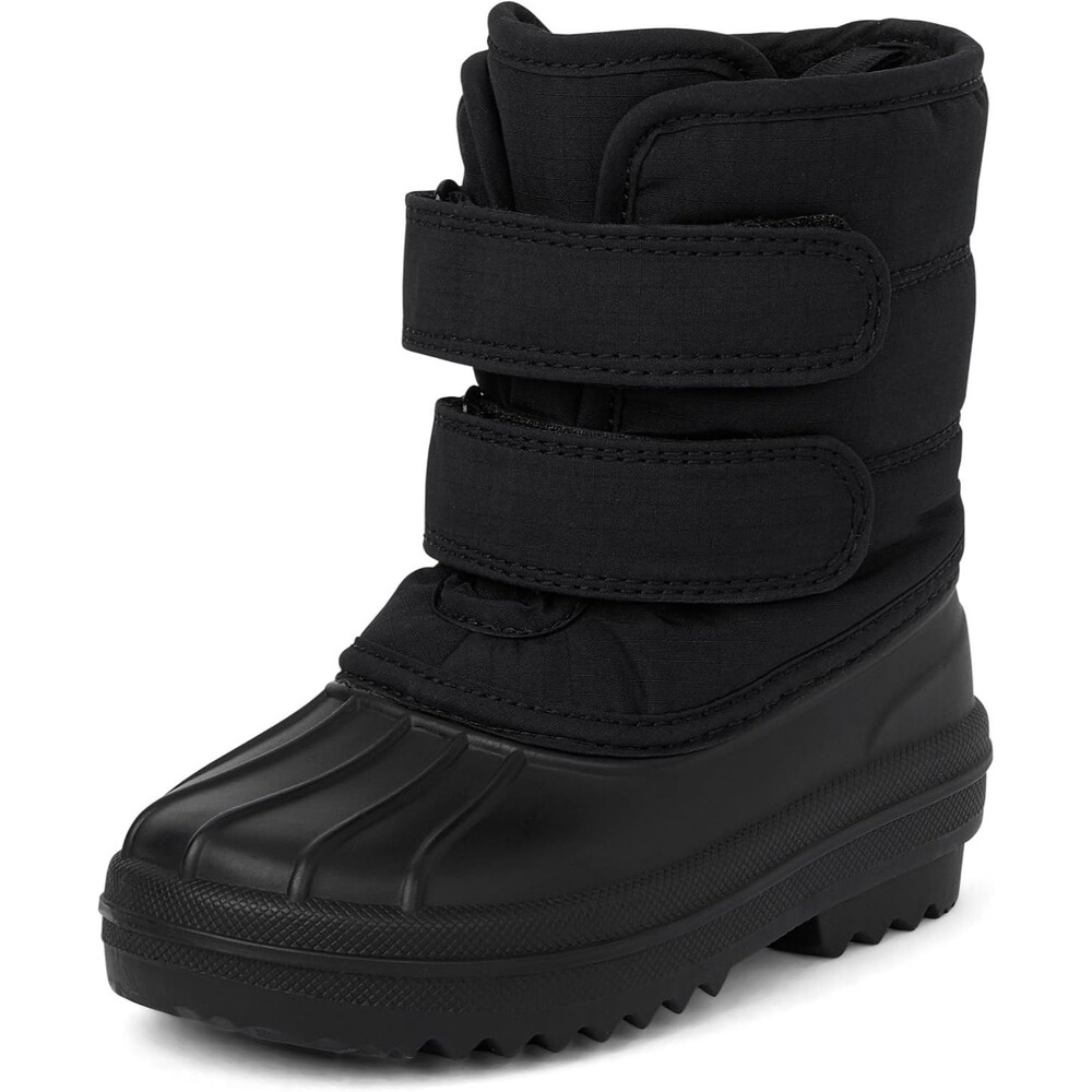 The Children's Place Baby Boys Black Faux Fur Trim Snow Boots Size 4